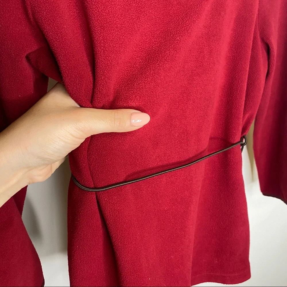 Vintage Prada Red Fleece Top Drawstring Waist - Picture 11 of 11